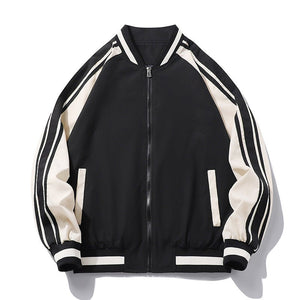 Striped Baseball Collar Autumn And Winter New Men - TRYSHOPPY