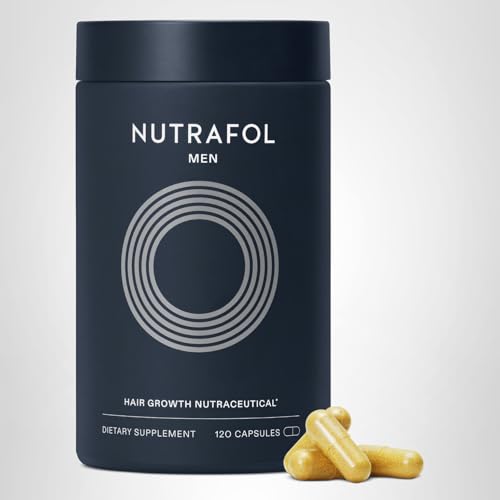 Nutrafol Men's Hair Growth Supplements, Clinically Tested for Visibly Thicker Hair and Scalp Coverage, Dermatologist Recommended - 1 Month Supply