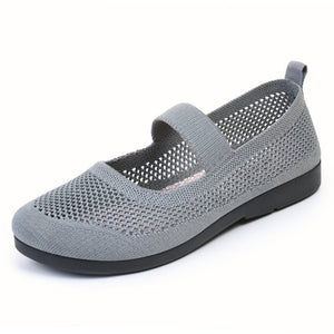 Casual Shoes For Women Flying Woven Women's Shoes Breathable Women Hollow Out Soft Bottom Mom Shoes - TRYSHOPPY