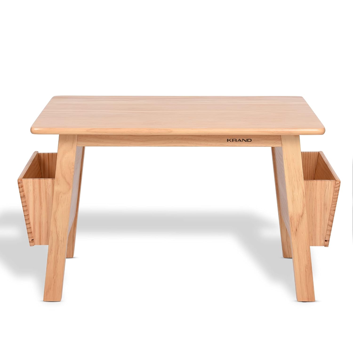 Kids Solid Wood Table and 2 Chair Set with Storage Desk and Chair Set for Children Toddler Activity Table (Solid Wood/Natural)