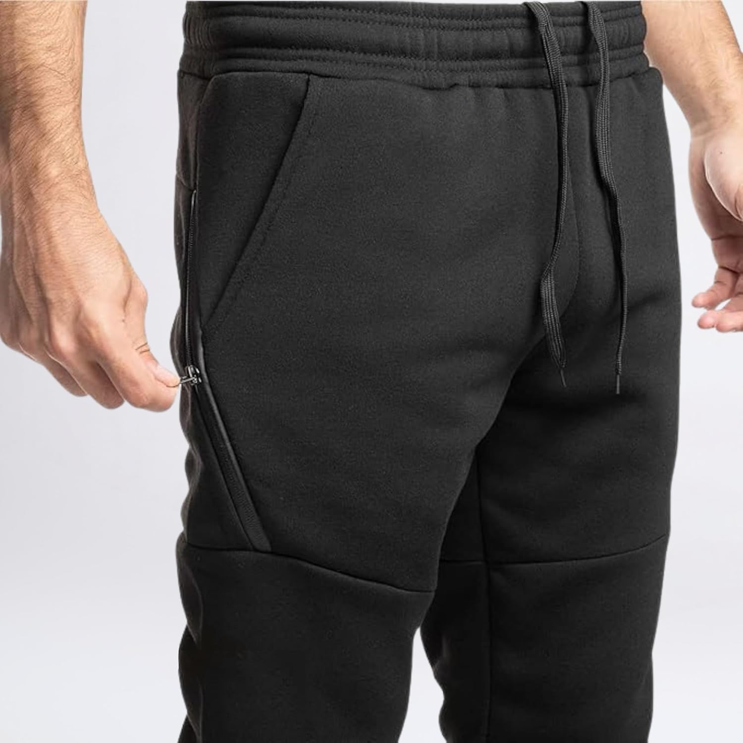 Ultra Performance 3 Pack Fleece Active Tech Joggers for Men, Mens Sweatpants with Zipper Pockets