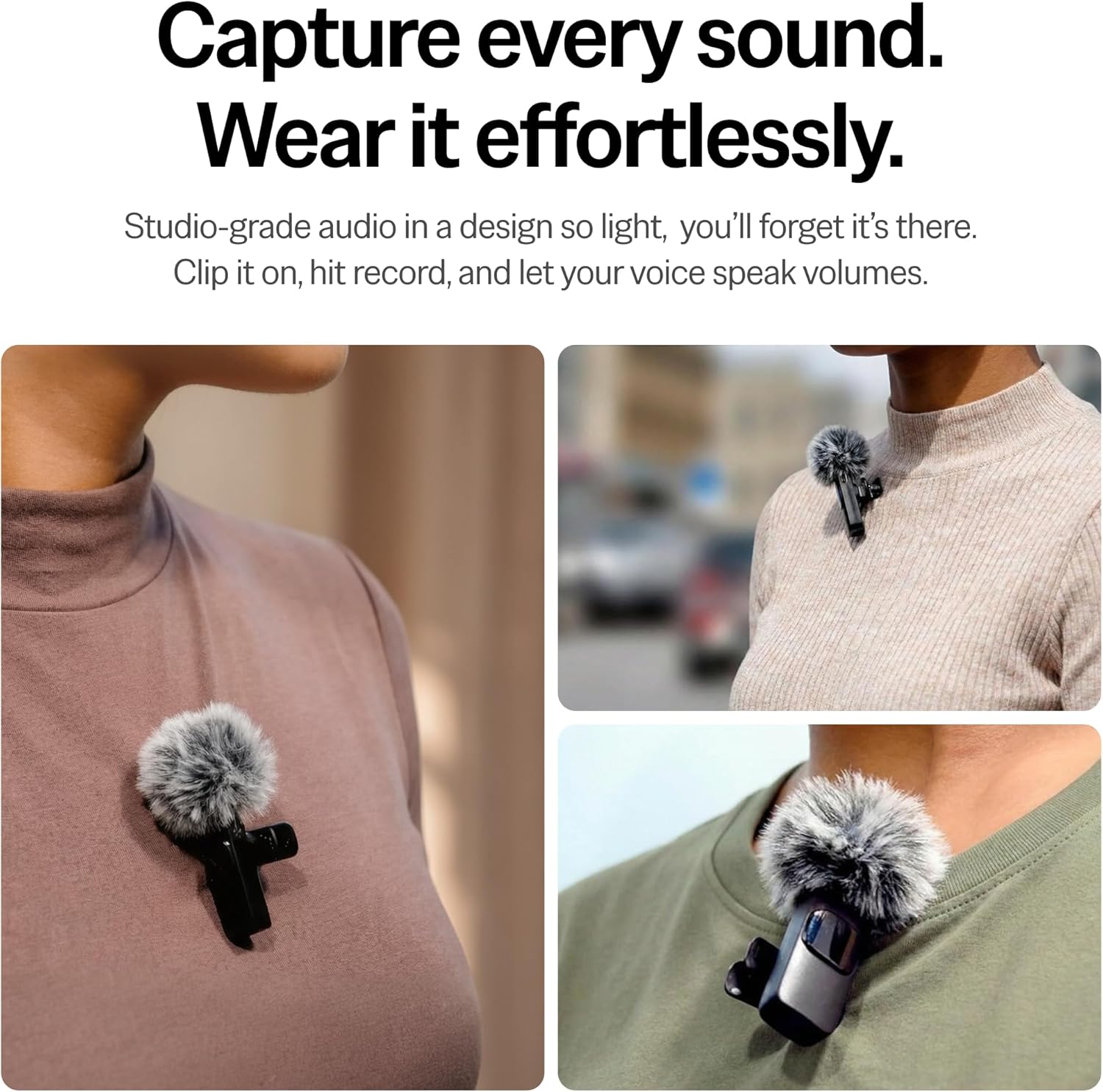 Mini Mic Pro (Latest Model) - Wireless Mini Microphone for iPhone, iPad, Android - 2 Pack Lavalier Microphone for Video Recording - iPhone Mic Crystal Clear Recording with USB-C for Content Creators