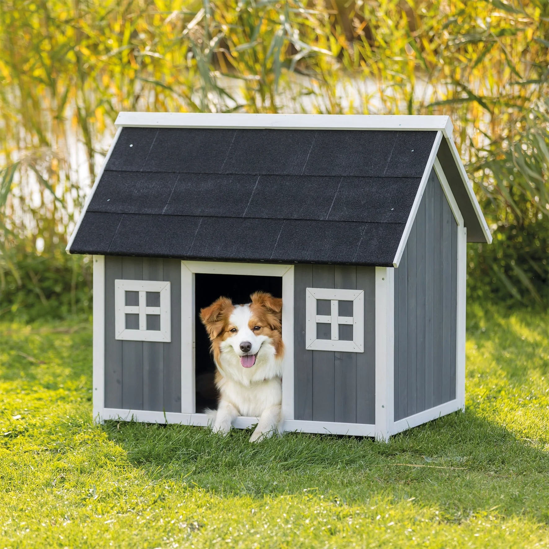 natura Barn Style Dog House, Elevated Pet Shelter, Weatherproof Dog House, Small