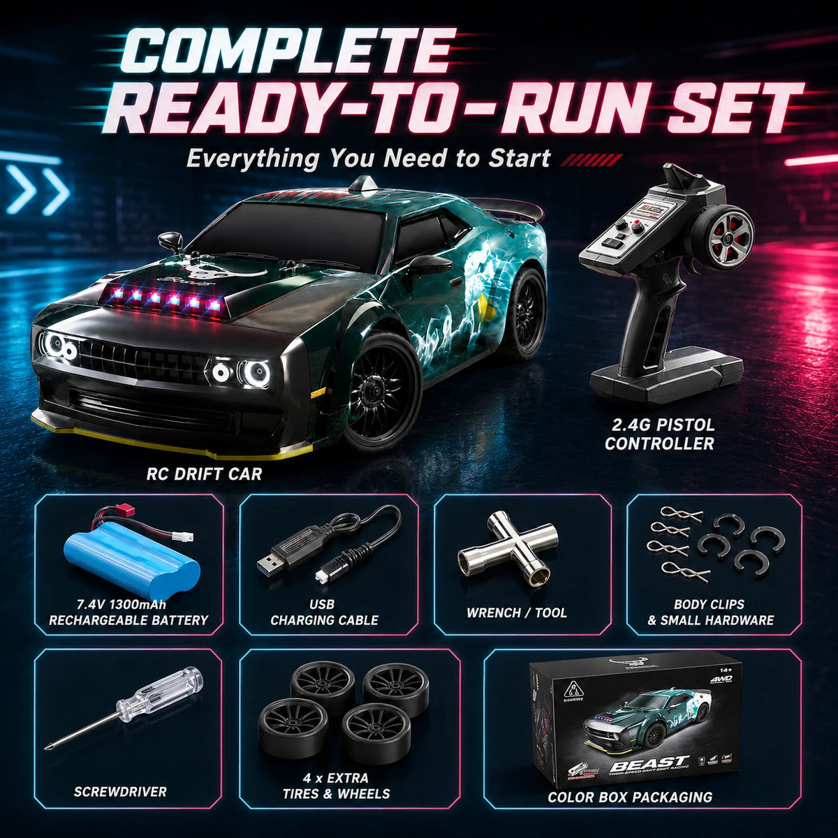 ZNLYRION 70KM/H RC Toy SG216PRO 4WD RC Drift Car 1:16 Scale 2.4G Remote Control Brushless Racing Car With LED Lights for Adults