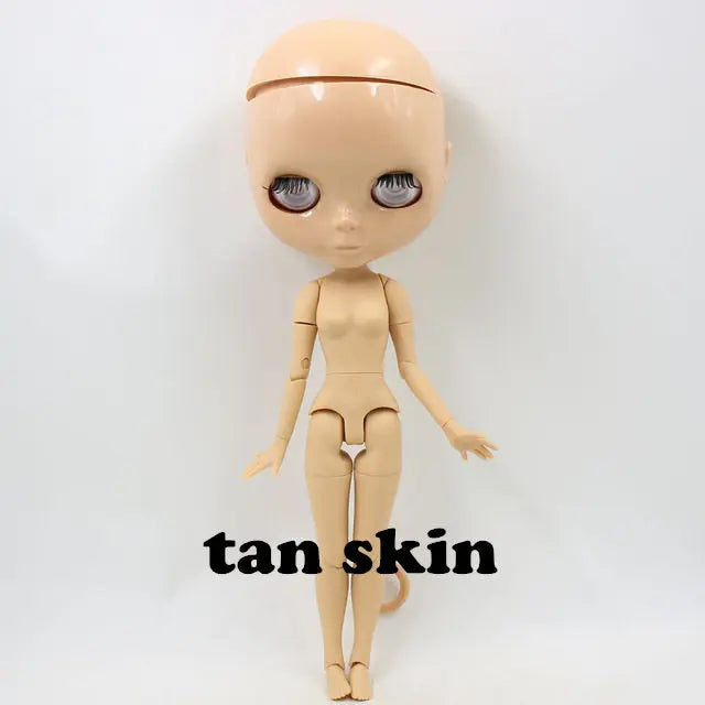 DBS blyth doll joint body bjd toy without makeup shiny face for cutom doll DIY anime girls