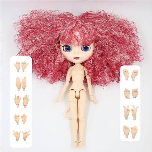 ICY DBS Blyth Doll 1/6 bjd joint body dark skin white skin matte face afro curly hair 30cm toy anime girls gift