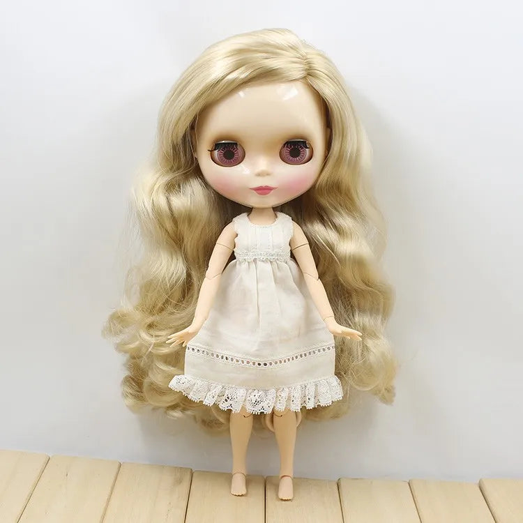 ICY DBS Blyth Doll 1/6 bjd toy blonde hair joint body side parting hair shiny face 30cm girls gift anime