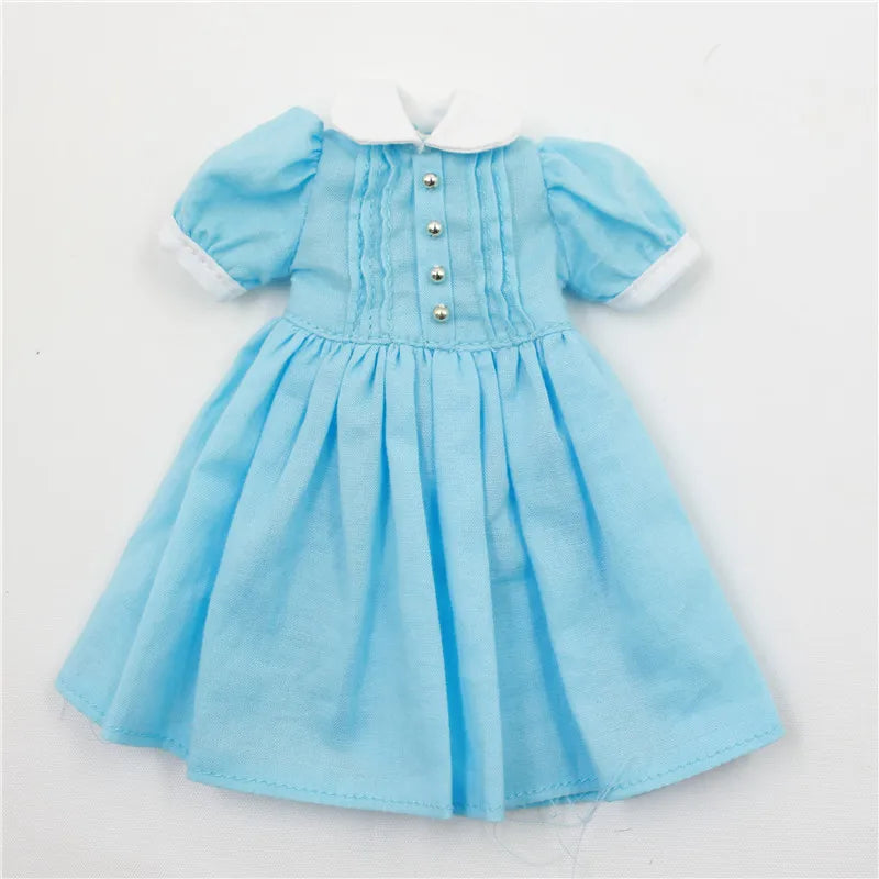 ICY DBS Blyth doll licca body pink blue yellow dress simple clothes cute