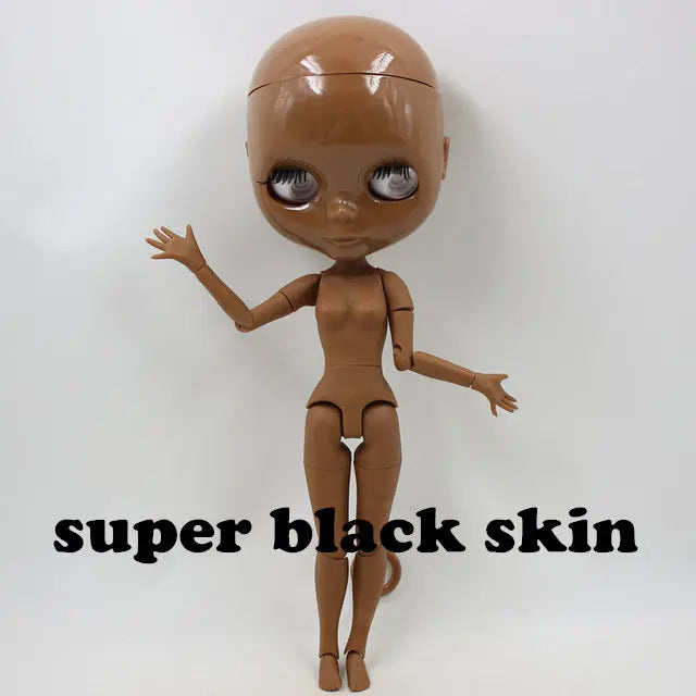 DBS blyth doll toy joint body bald head doll without eyechips, the scalp is loose, scalp without glue 30cm TOY diy