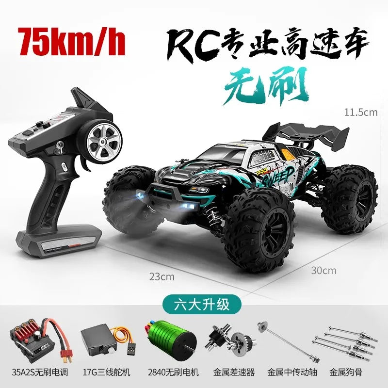 16101PRO Brushless RC 4WD Remote Control Car Max Speed 75km/h, Drift Toy Car for Boys Off-Road Climbing Racing