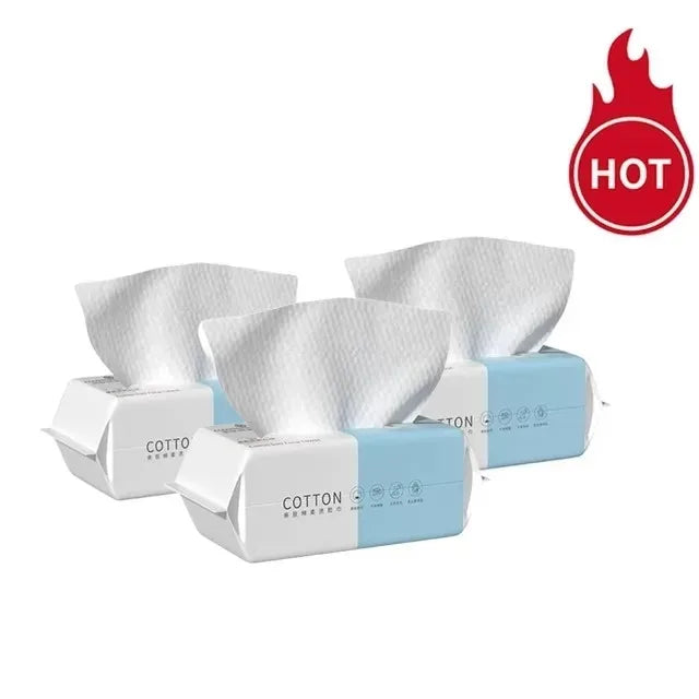 Disposable Cotton Face Towels – 100 Count