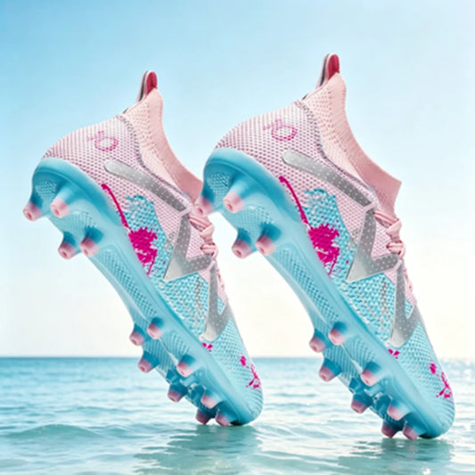 Professional Adult AG FG Soccer cleats Textured PU Surface High Friction TPU Long Stud Anti-slip Improve Ball Control For Grass