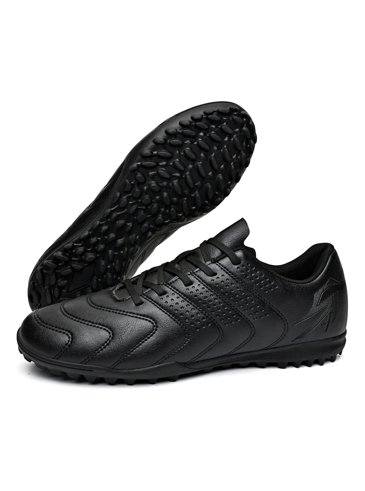 Solid Color Adult TF Soccer Shoes Tear-resistant PU Fabric Sturdy Rubber Stud Anti-slip For Amateur Turf Team Daily Competitions