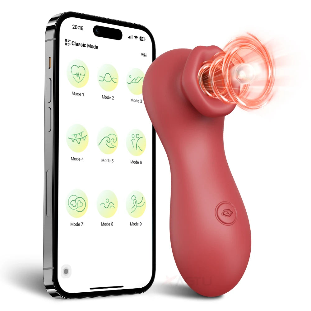 App-Controlled Rose Suction Massager