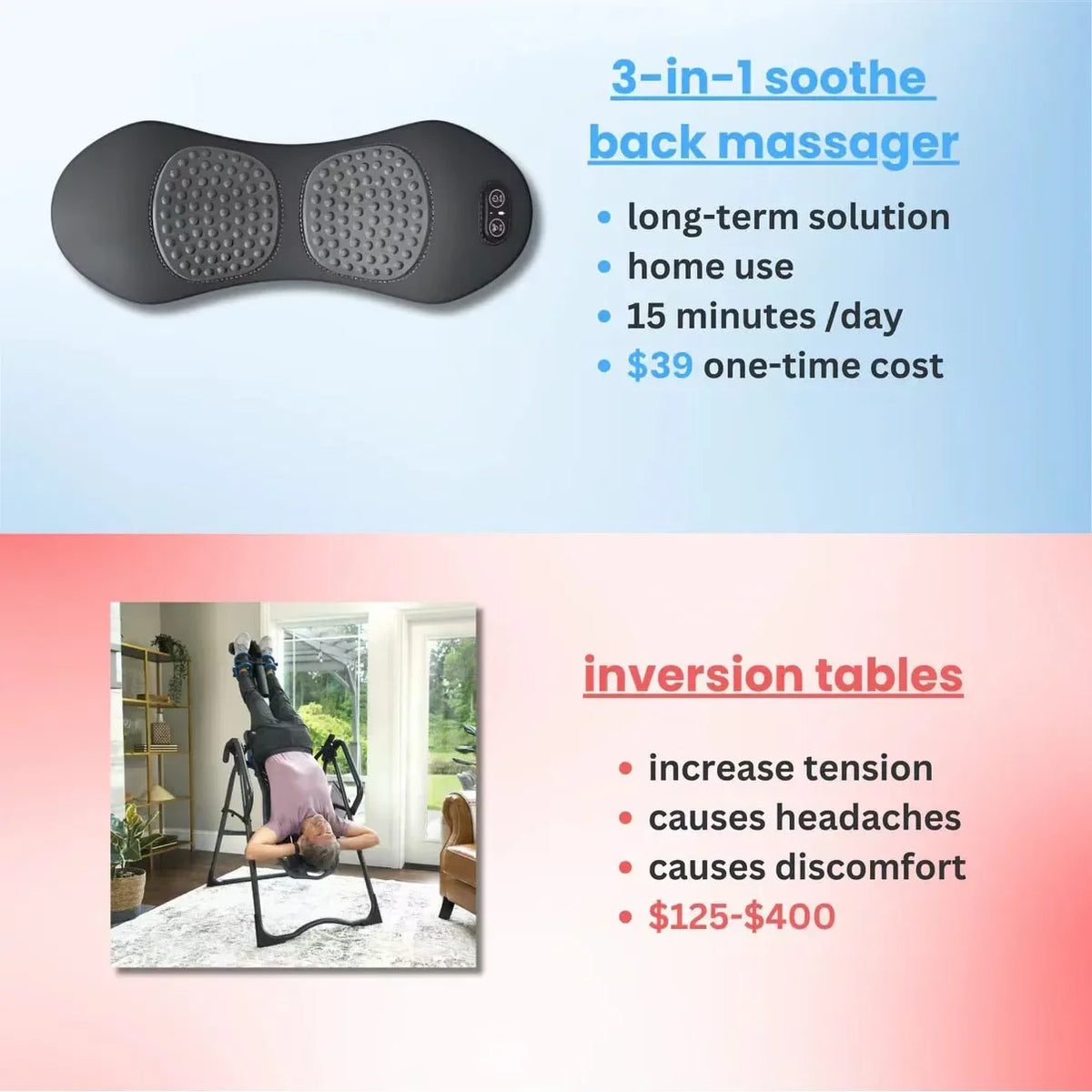Multi-functional 3-in-1 Back Massager with Relief Bed Sleeping Shiatsu Deep Tissue Portable Shoulder Lower Back Pain Relief