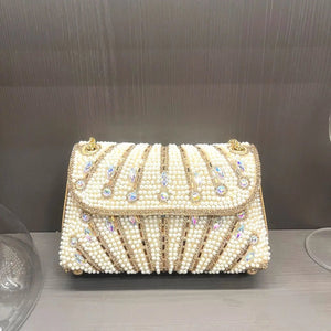Women's Crystal Rhinestone Metallic Clutch Bag – Evening & Party, 3 Colors - TRYSHOPPY