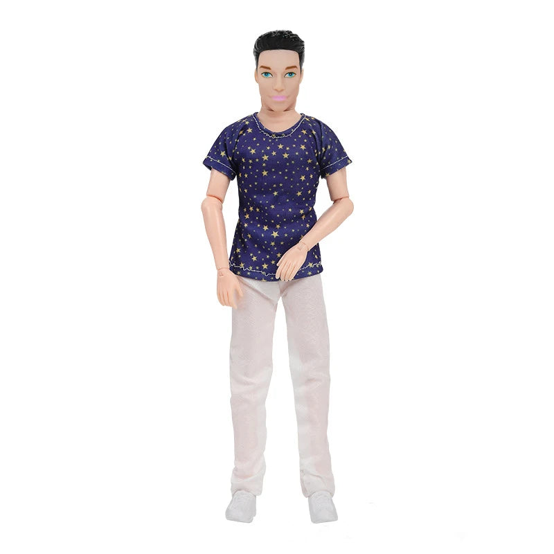 30cm Fashion Ken Doll Full Set 1/6 Multi Jonts Movable Boyfriend with Clothes Suit Children Dress Up Toys