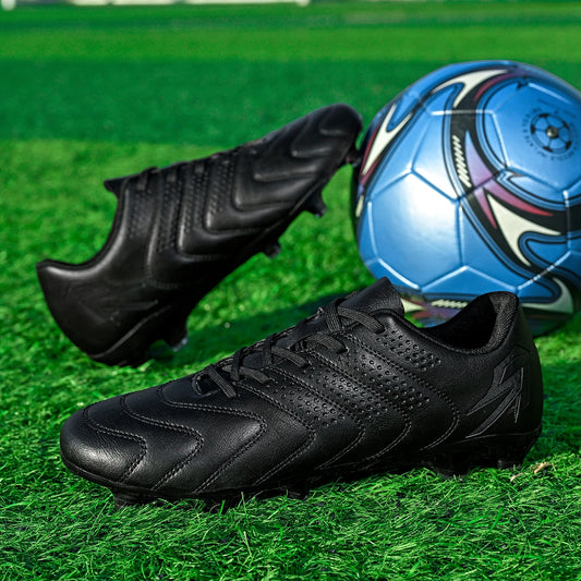Unisex AG/FG Soccer Shoes, Retro-inspired Design, Premium PU Leather, Durable TPU Outsole with Long Studs, Blends Style and Per