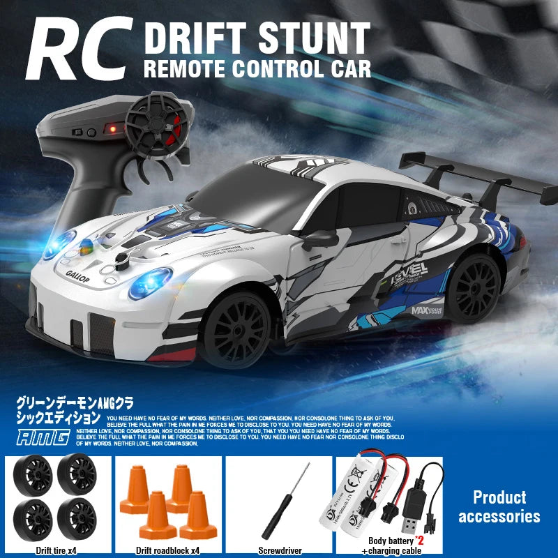 1/24 2.4G 4WD Remote Control Vehicle Mini High-speed Racing RC Car High-Speed Drift Stunt Toys for Boys Children Christmas Gifts