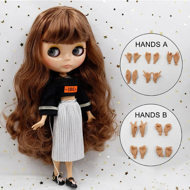 ICY DBS Blyth doll 1/6 bjd 30cm toy tan skin joint body shiny face with clothes shoes anime