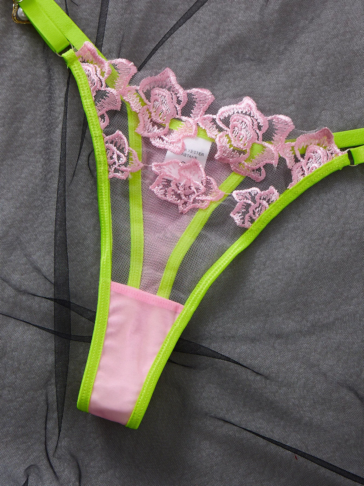 Rose Embroidered Underwire Lingerie Set