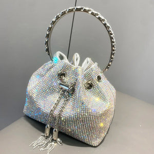Women's Crystal Rhinestone Bucket Clutch Bag – Evening & Banquet, 7 Colors - TRYSHOPPY