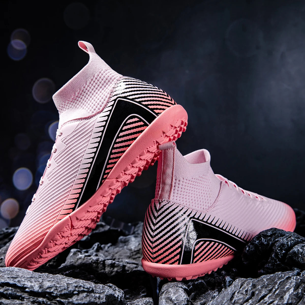 Cost-effective TF Football Boots For Men Women PU Blend Upper Dense Rubber Stud Anti-slip Durable Budget Turf Football Footwear