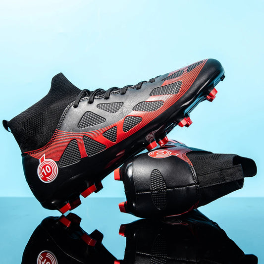 Professional AG FG Soccer Cleats Textured PU Upper High Friction TPU Stud Anti-slip Improve Grass Players Ball Control