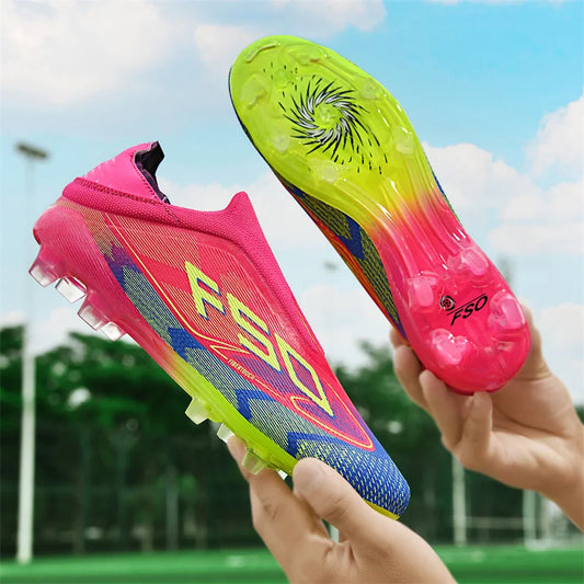 New Men Soccer Shoes Match Indoor Hot-selling Outdoor Football Boots Grass Cleats High-top Futsal Sneakers Non-Slip High-quality