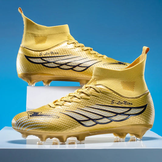 New Men Football Boots Training Shoes Soccer Cleats Match Ultralight FG Non-Slip Soccer Shoes Long Spikes Outdoor