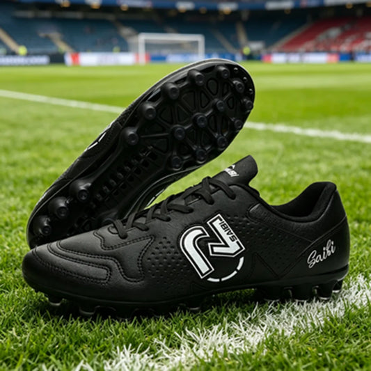 AG FG Soccer Boots For Adults Elastic PU Fabric Thickened TPU Stud Base Wear Resistant Anti-slip Outdoor Natural Grass Sneakers