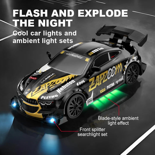 1/24 Remote Control Four-wheel Drive Drift Sports Car With LED Lights Racing High Speed Vehicle Kids Toys Multiplayer Game Gift