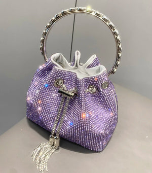 Women's Crystal Rhinestone Bucket Clutch Bag – Evening & Banquet, 7 Colors - TRYSHOPPY