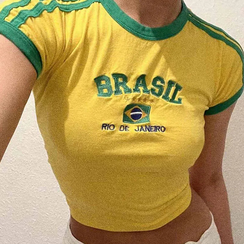 Women's BRASIL Graphic Crop T-Shirt