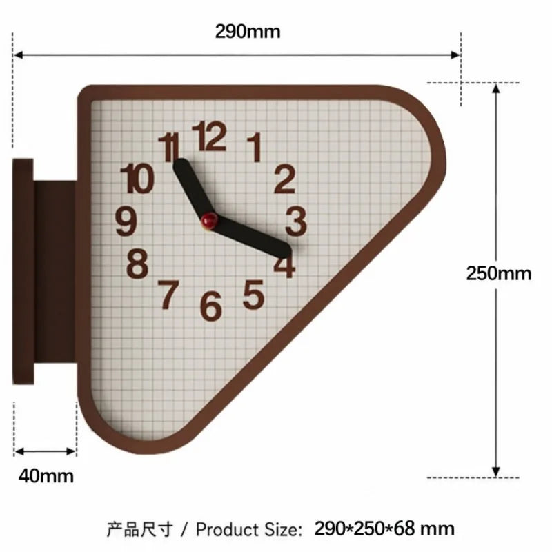 Luxury Triangle Wall Clock Corner Double Sided Wall Clock Creative Art Living Room Clocks Kitchen Bedroom Watch Home Decor