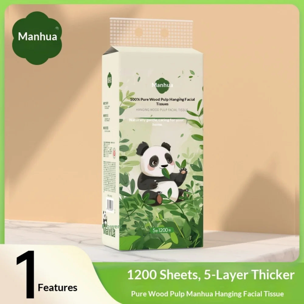 3PCS Family Set, Five Layers, 1200 Thick Large Capacity Napkins, Soft and Non Shedding, Original Wood Pulp Hanging Napkins