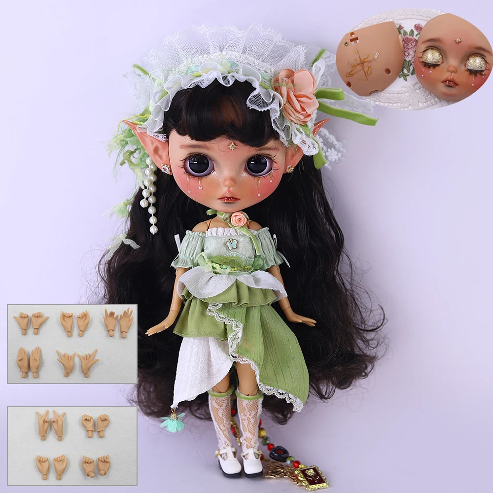 ICY DBS Blyth 1/6 Doll Hand drawn Elf Hand drawn Doll Set Including Elf Ears SD