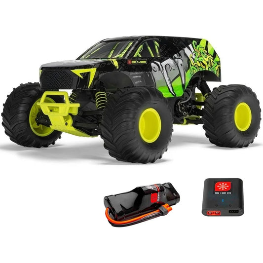 1 10 Scale RC Monster Truck 4WD Ready to Run with Battery and Charger Yellow