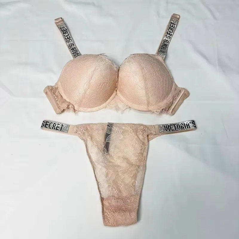 Women's Padded Lace Bra & Panty Set