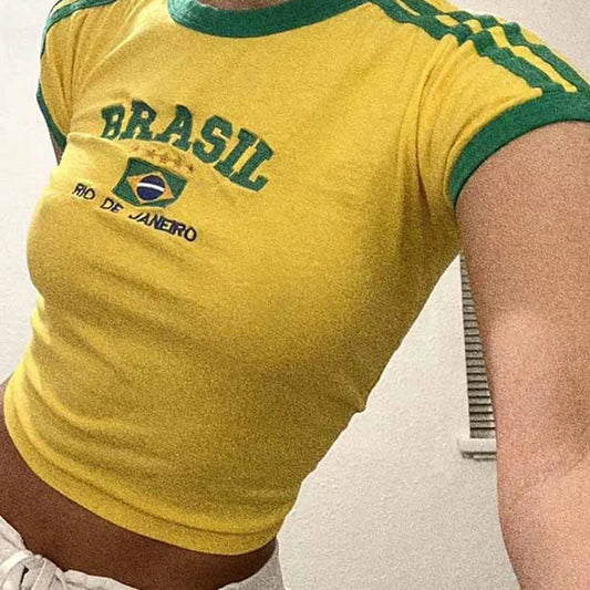 Women's BRASIL Graphic Crop T-Shirt
