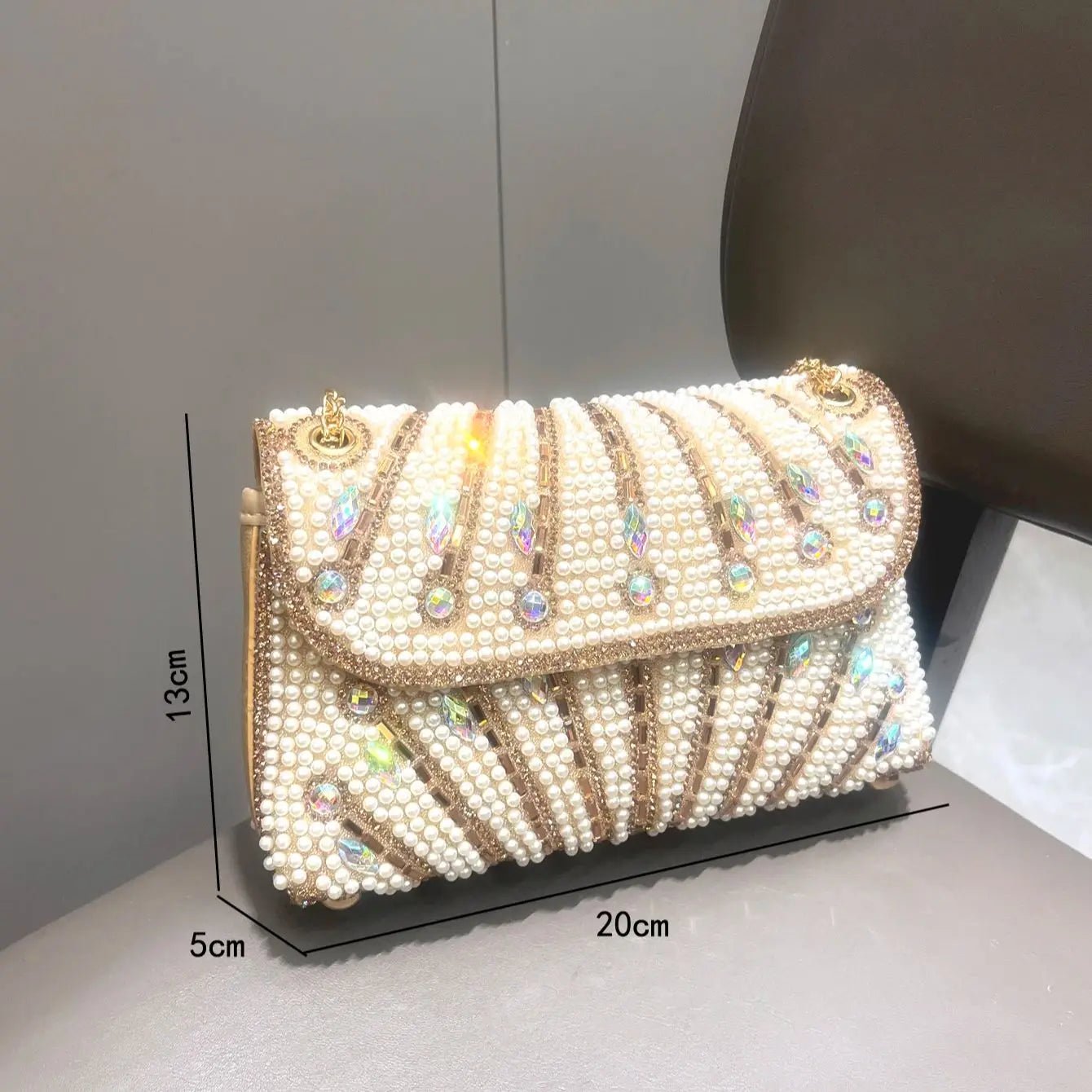 Women's Crystal Rhinestone Metallic Clutch Bag – Evening & Party, 3 Colors - TRYSHOPPY