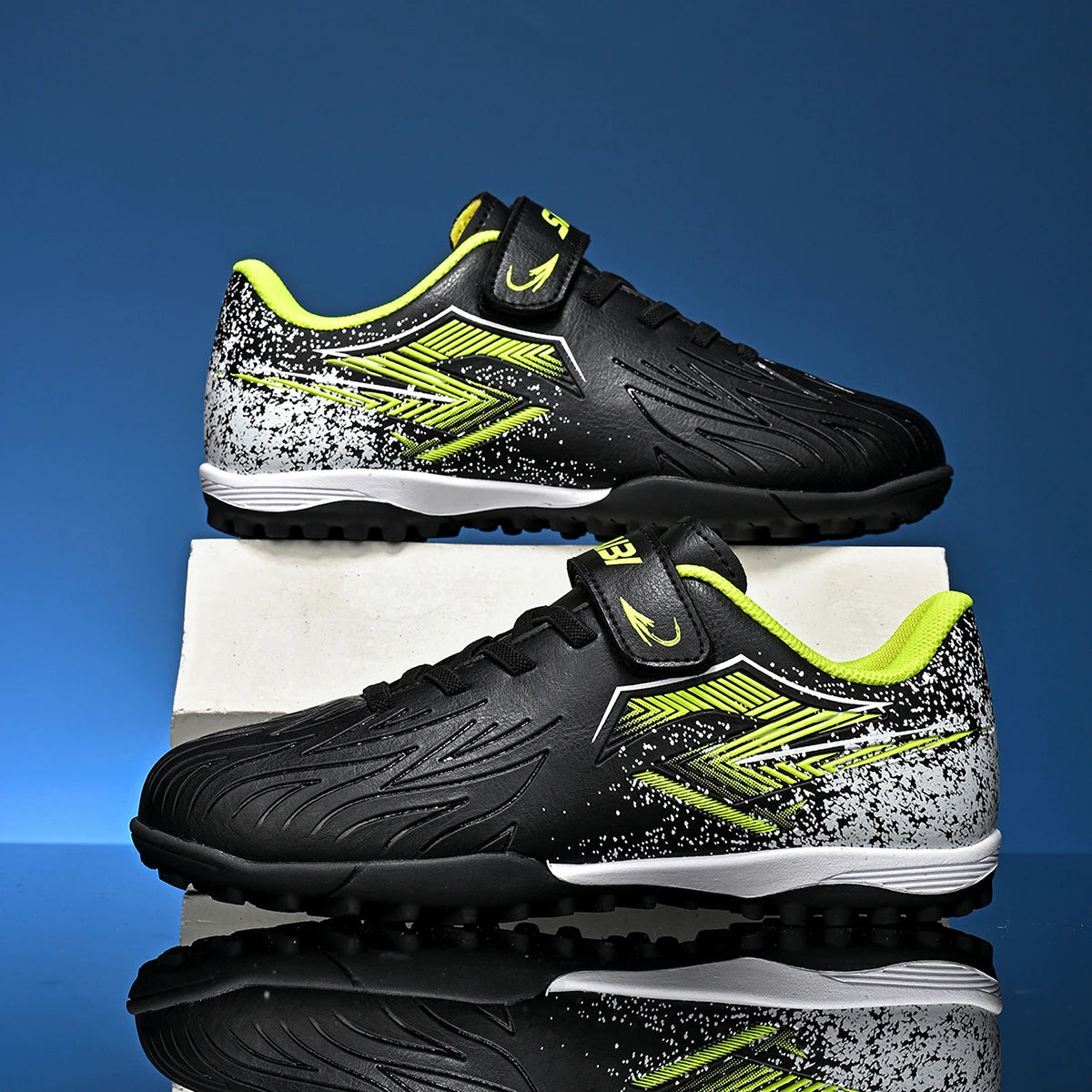 TF Soccer Boots For Kids PU Upper Rubber Stud Durable Anti-slip Junior Football Sneakers