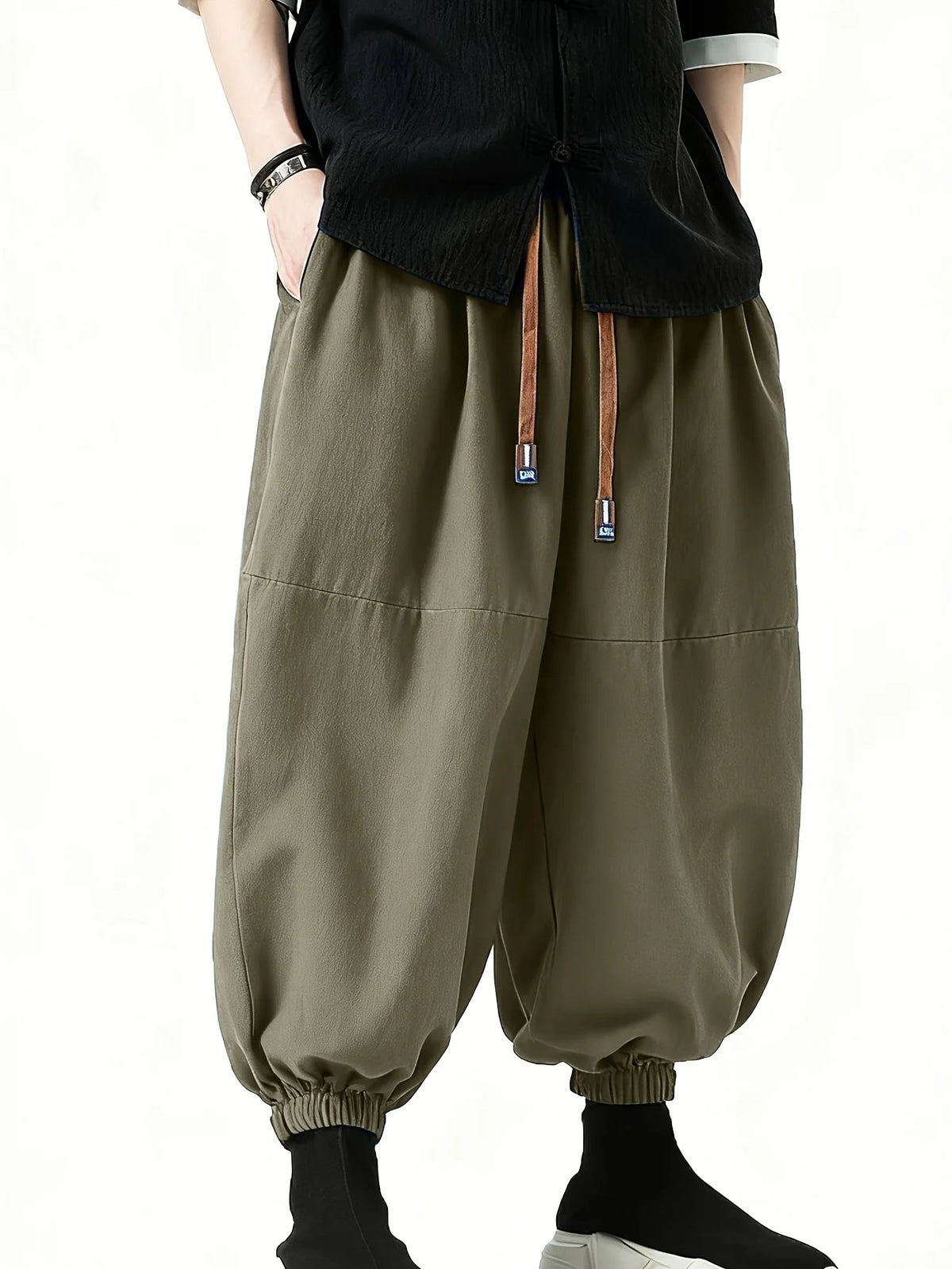 FGKKS Brand New Men Pants Fashion Korean Style Harem Loose Style Cotton Pants Male Outdoor Spring Man Solid Trousers