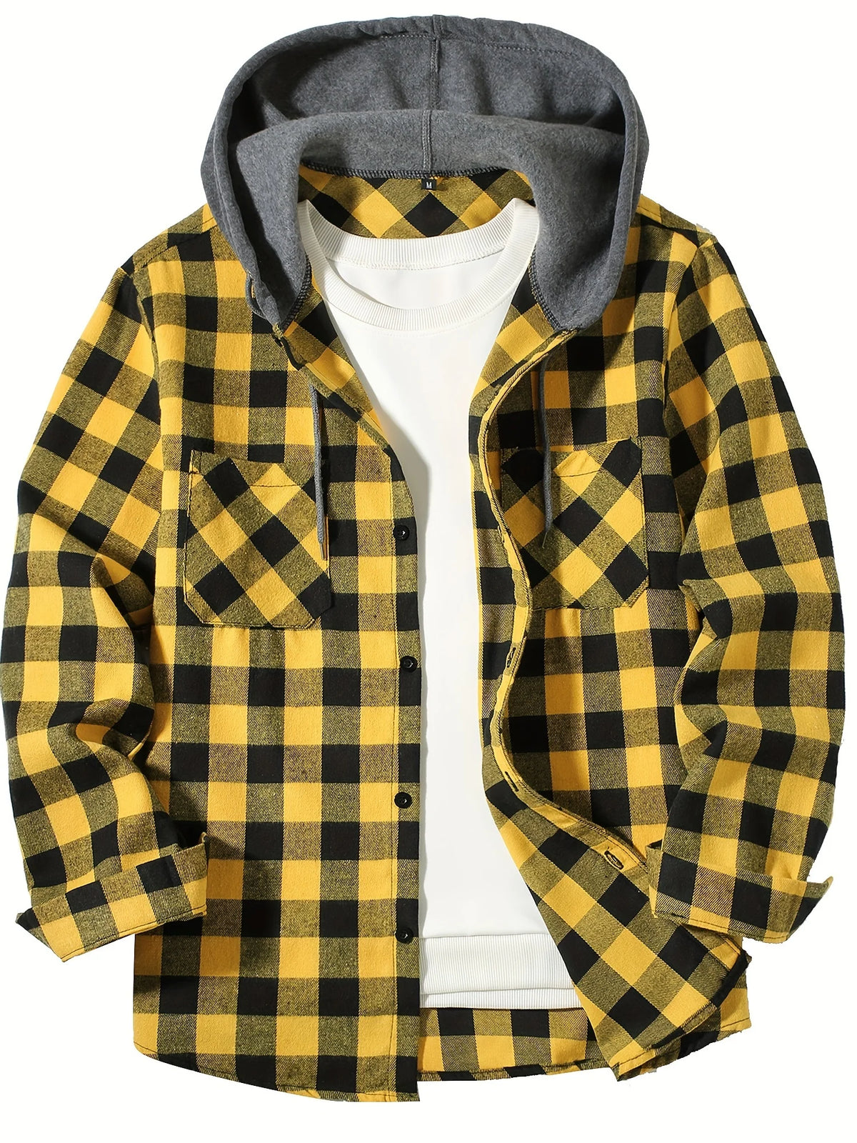 Men's Plaid Hooded Casual Shirt
