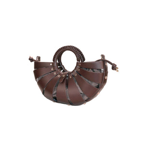 Women's PU Leather Round Handbag – Large Capacity Retro Tote, 6 Colors - TRYSHOPPY