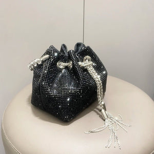 Women's Crystal Rhinestone Bucket Clutch Bag – Evening & Banquet, 7 Colors - TRYSHOPPY