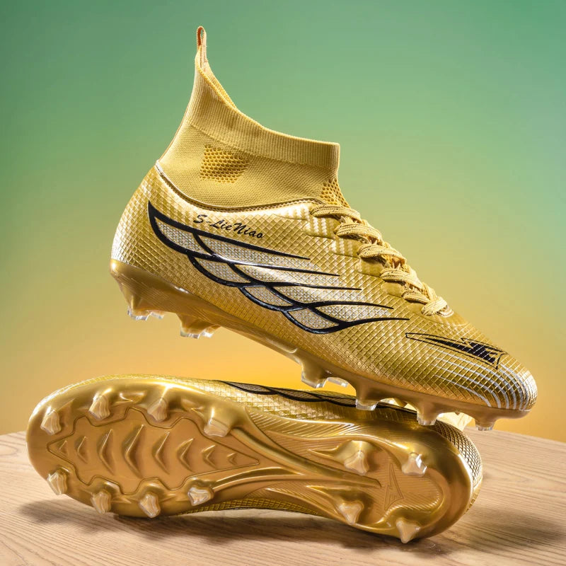 New Men Football Boots Training Shoes Soccer Cleats Match Ultralight FG Non-Slip Soccer Shoes Long Spikes Outdoor
