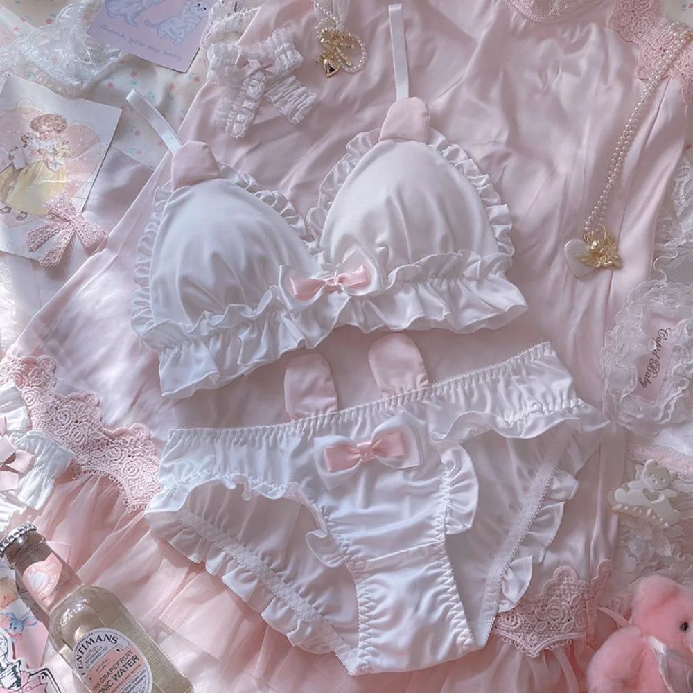 Women's Rabbit-Ear Triangle Bra Set