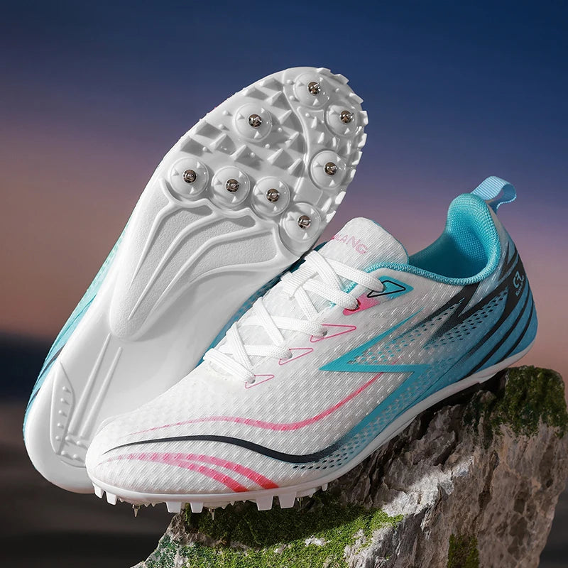 Men Sprint Shoes Long Jump Light weight Professional Running Athletic Track Spike Soft Field Non Slip Nails Race Racing Match