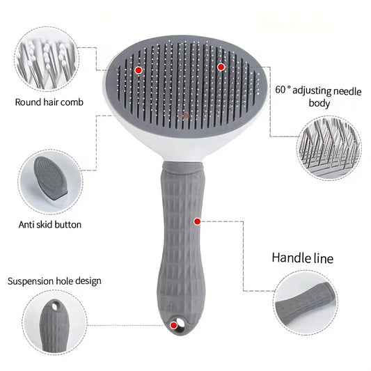 One-Click Pet Grooming Slicker Brush